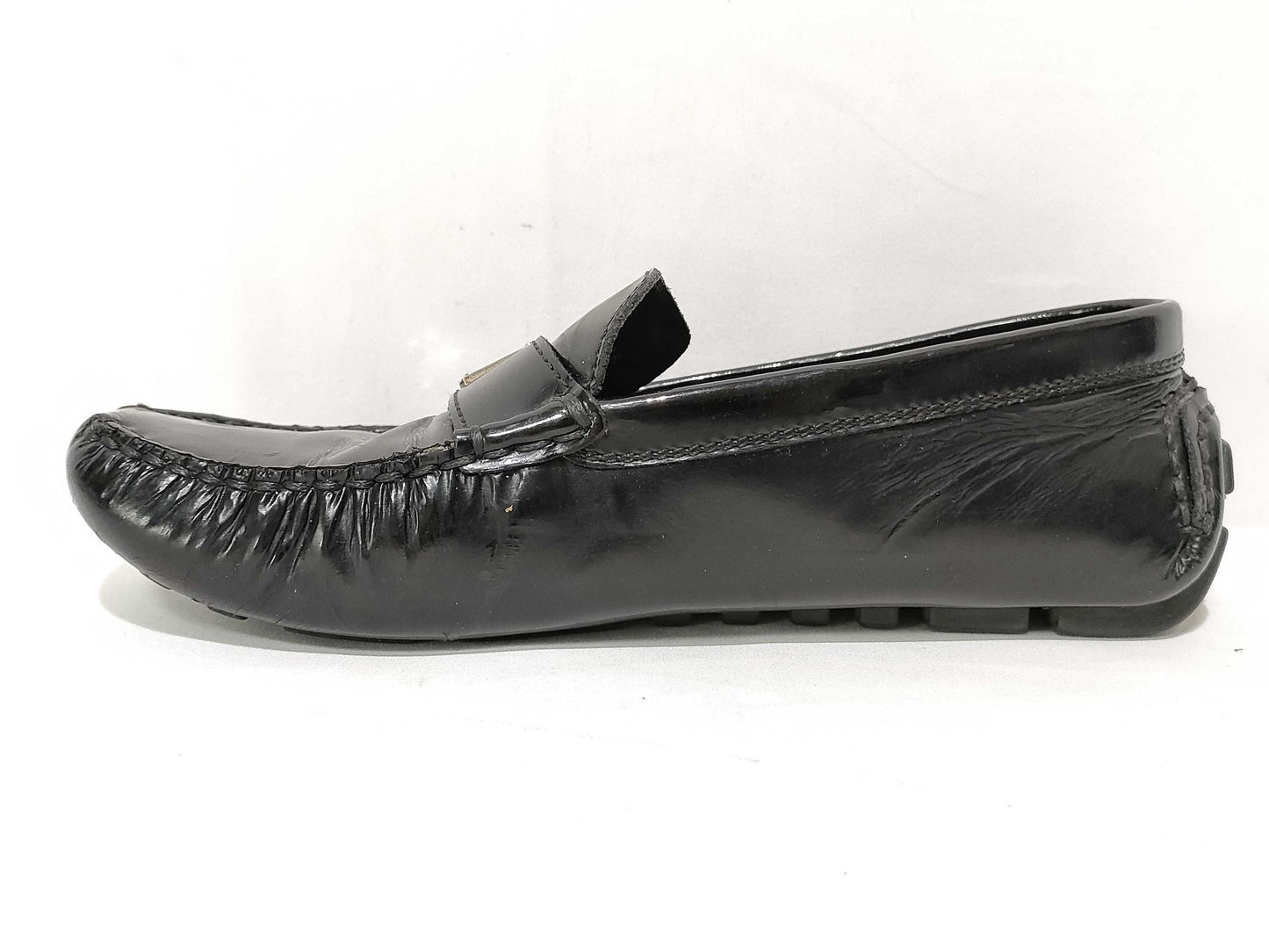 LOUIS VUITTON Louis Vuitton Driving Shoes Black Loafers