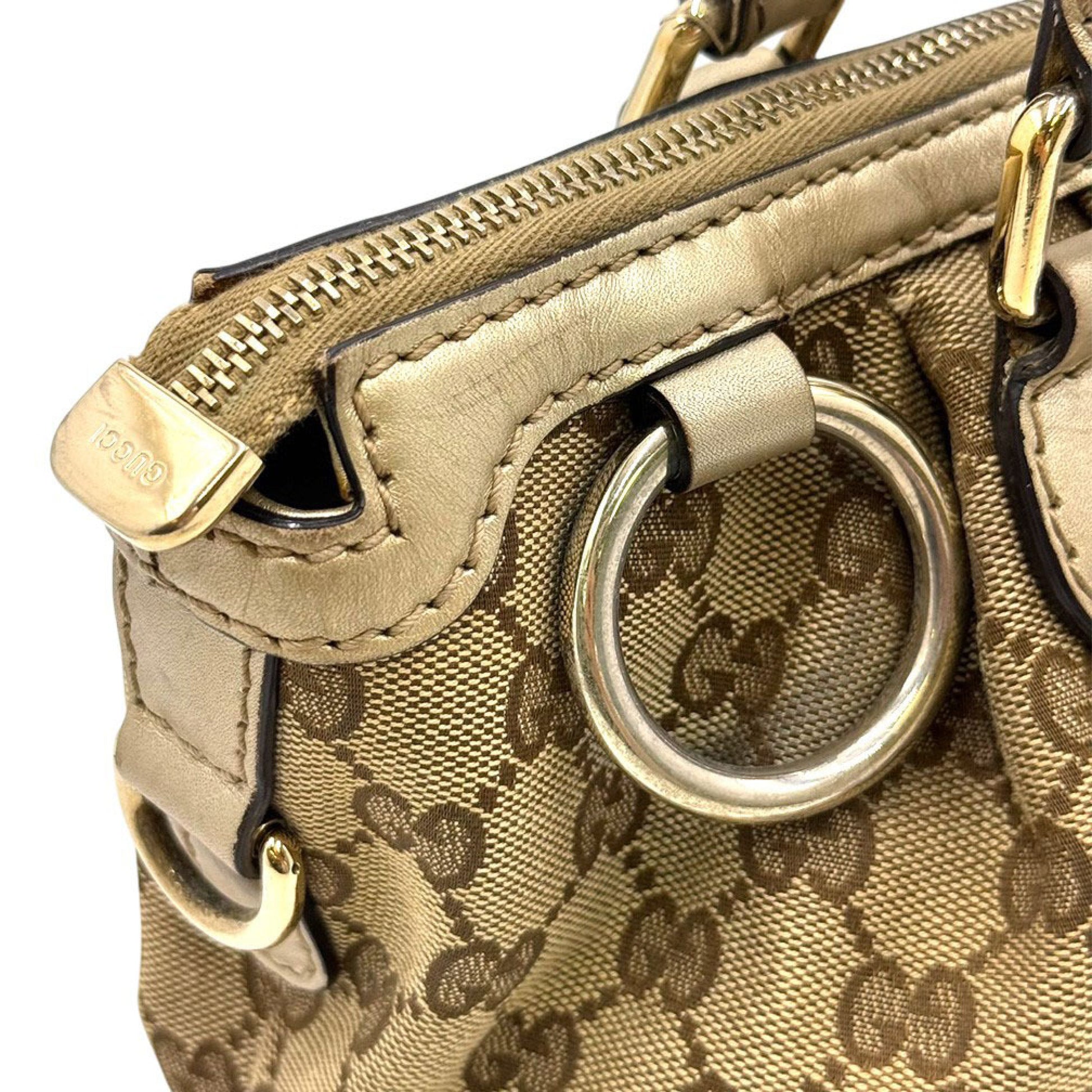 GUCCI Gucci Bag GUCCI 247902 GG Canvas Handbag Shoulder Bag 2WAY GG Gold Brown Beige Tote Bag