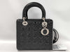 Dior Lady Dior Enamel Black Handbag