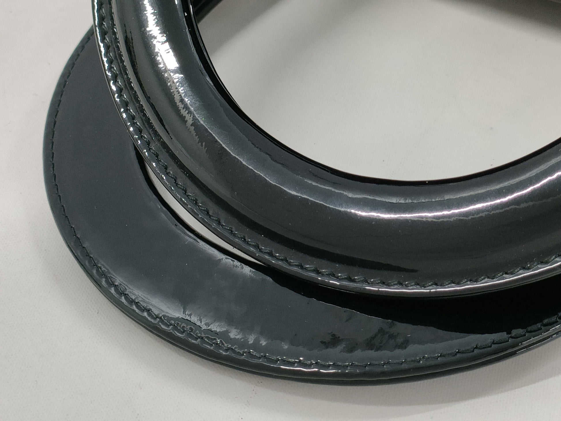 Dior Lady Dior Enamel Black Handbag