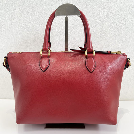 PRADA PRADA Prada 1BA104 Bag 2WAY Bag Shoulder Bag Handbag Red Red Women's Grace Scarf Logo LOGO Embossed Calf Leather Leather Handbag