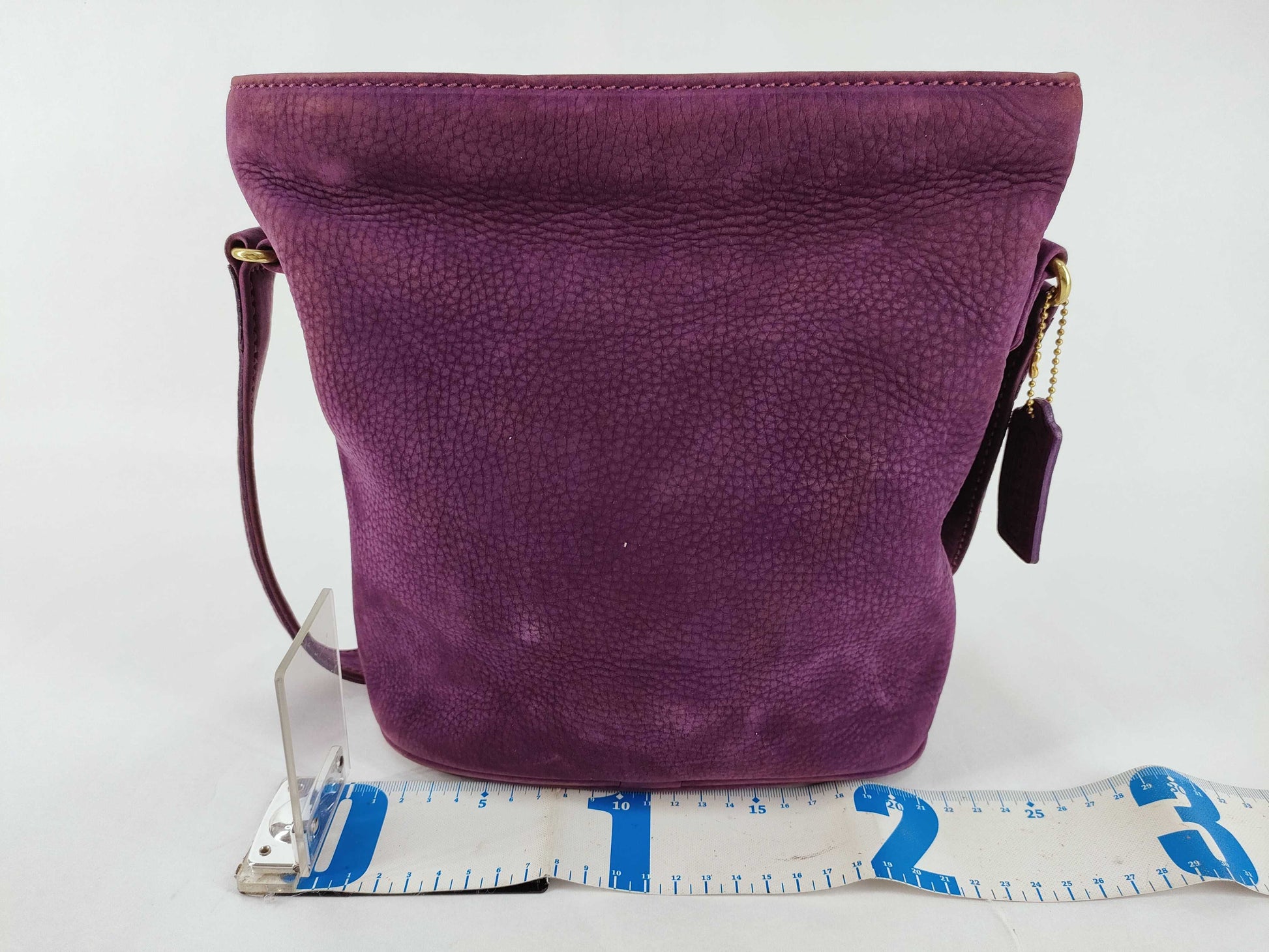 COACH Old Coach Purple Nubuck Shoulder Bag
