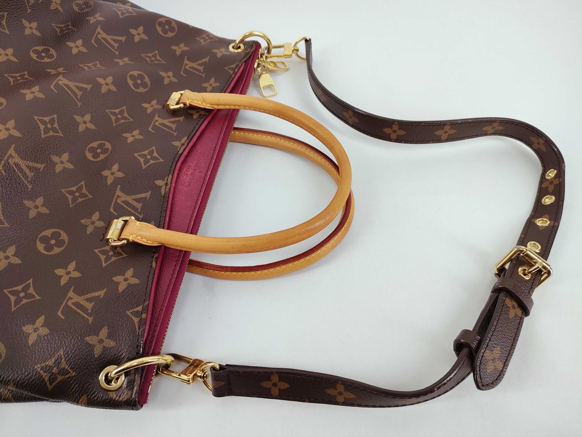 LOUIS VUITTON Monogram Pallas BB 2-Way Handbag/Shoulder Bag, Raisin Dark Bordeaux, M42961