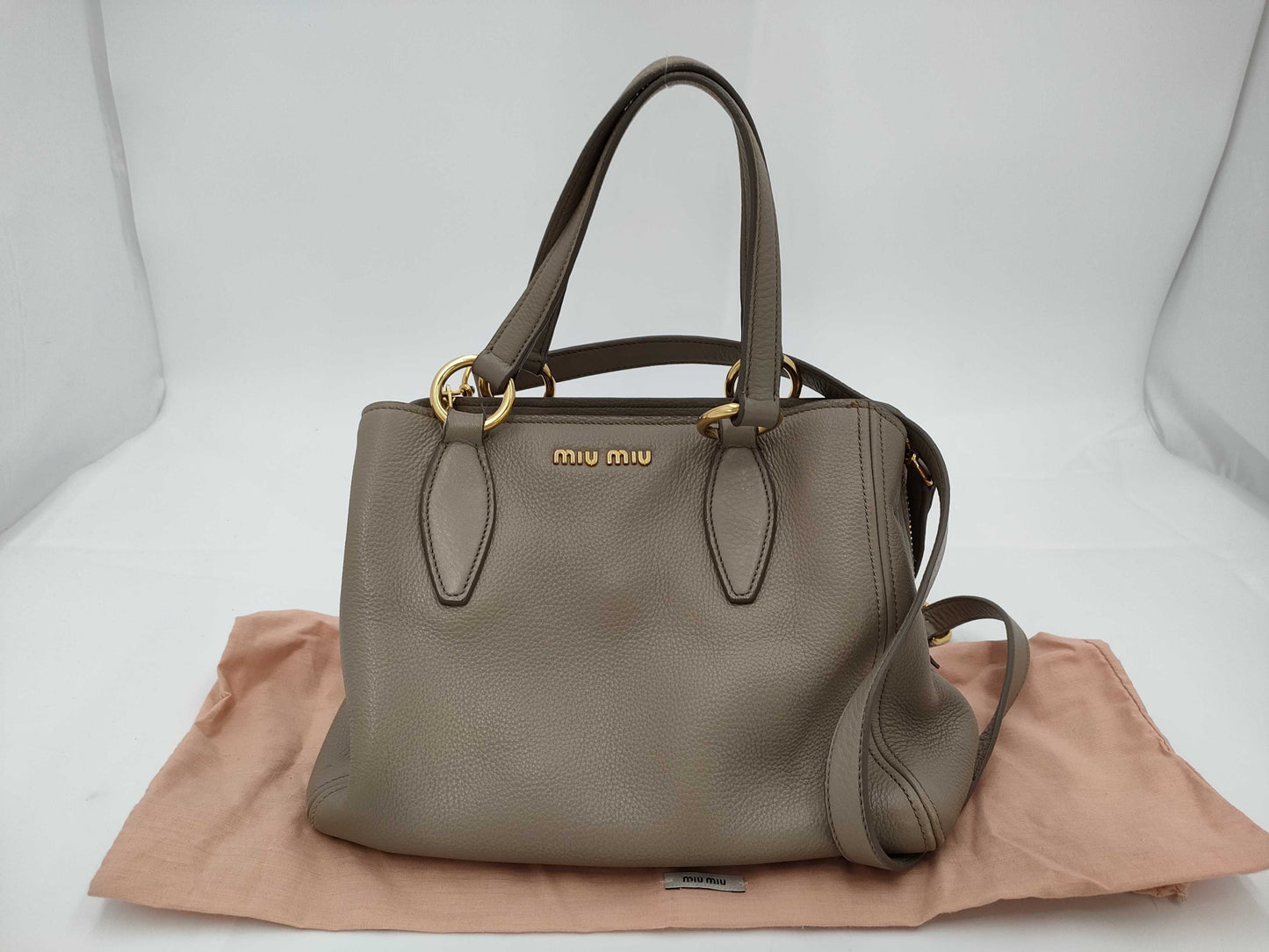 miu miu miu vittelo caribu 2way bag with accessories handbag