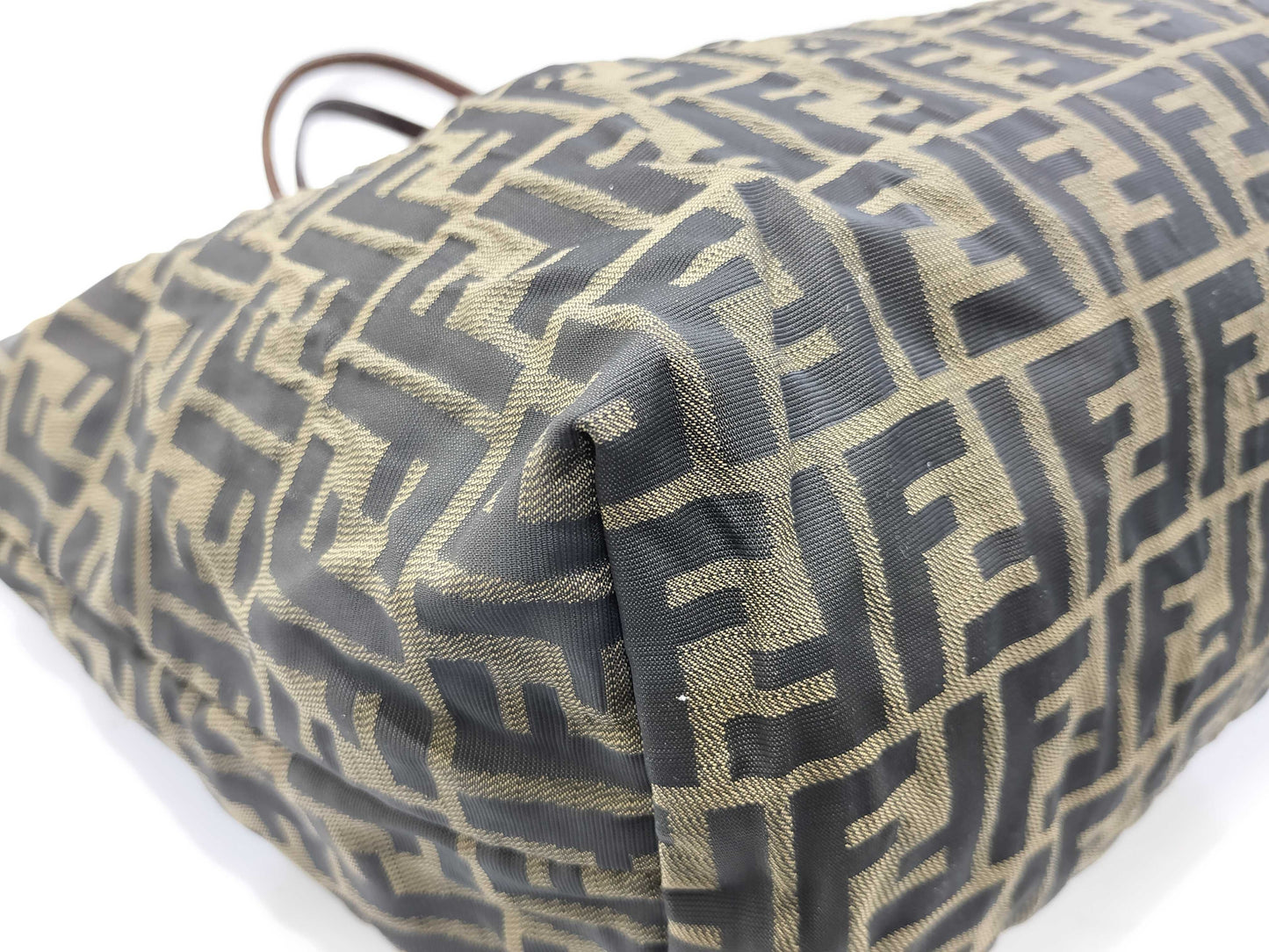 FENDI Zucca FF Logo Leather Tote Bag Shoulder Tote Bag