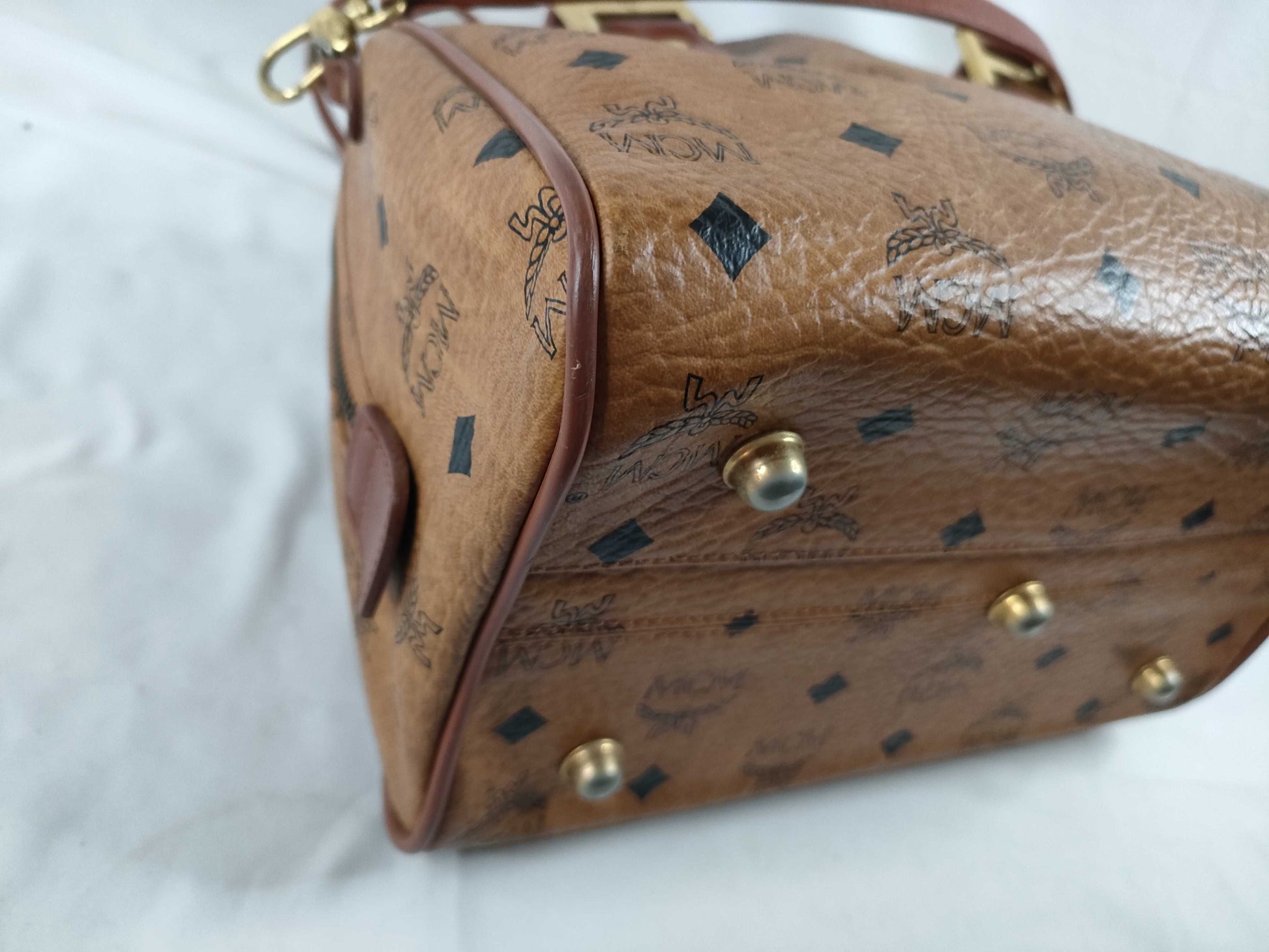 MCM MCM 2-Way Handbag with Shoulder Strap Mini Boston Handbag