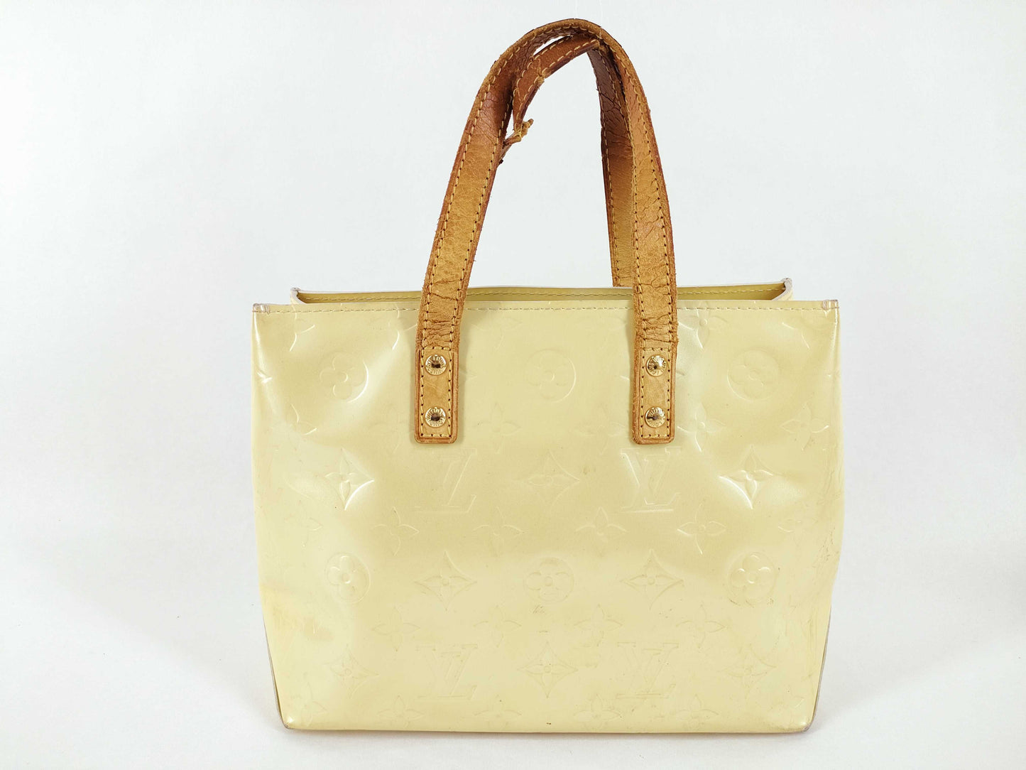 LOUIS VUITTON Vernis Louis Vuitton Vernis Enamel Yellow Handbag
