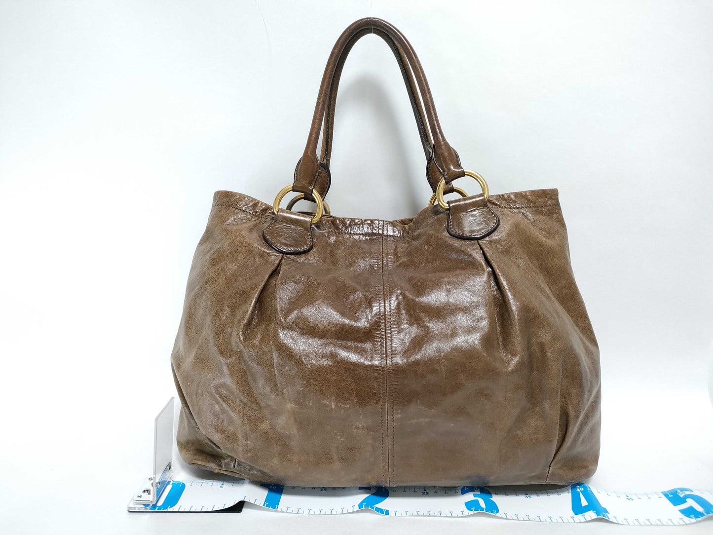 Miu Miu 7036 Miu Miu Tote Bag with Metal Fittings and Leather Tote Bag