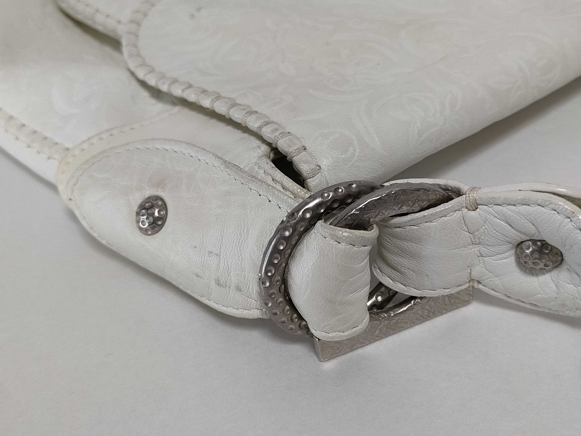 Salvatore Ferragamo 6996 Floral Embossed Tote Bag with Gancini Hardware, Shoulder Bag