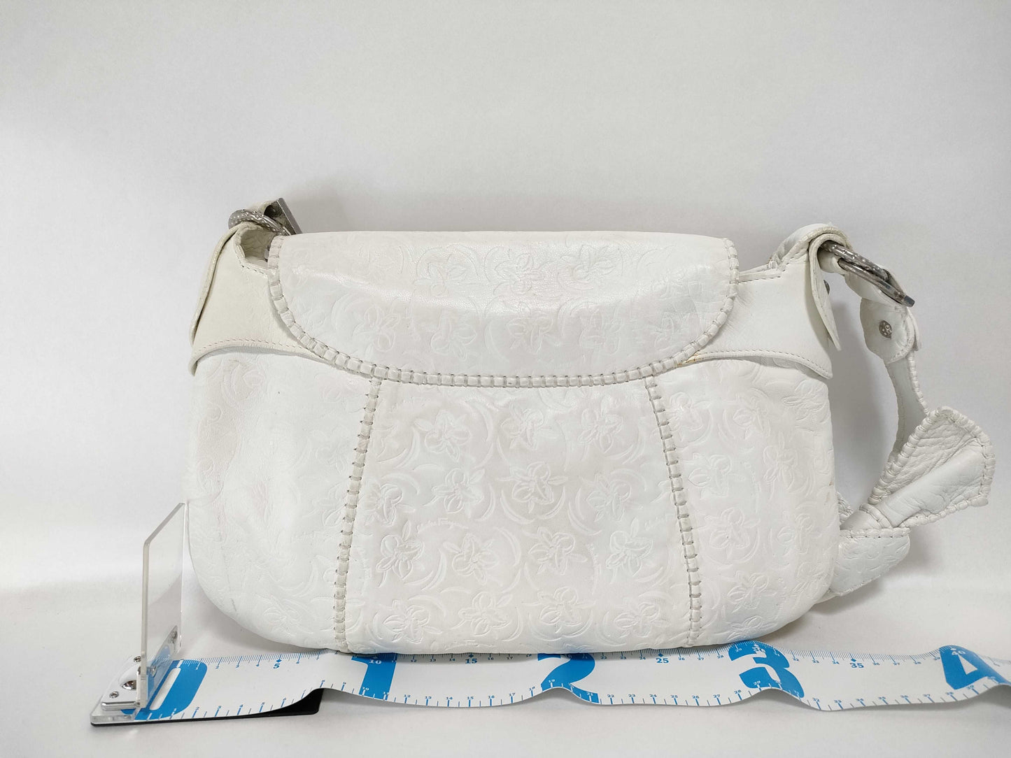 Salvatore Ferragamo 6996 Floral Embossed Tote Bag with Gancini Hardware, Shoulder Bag