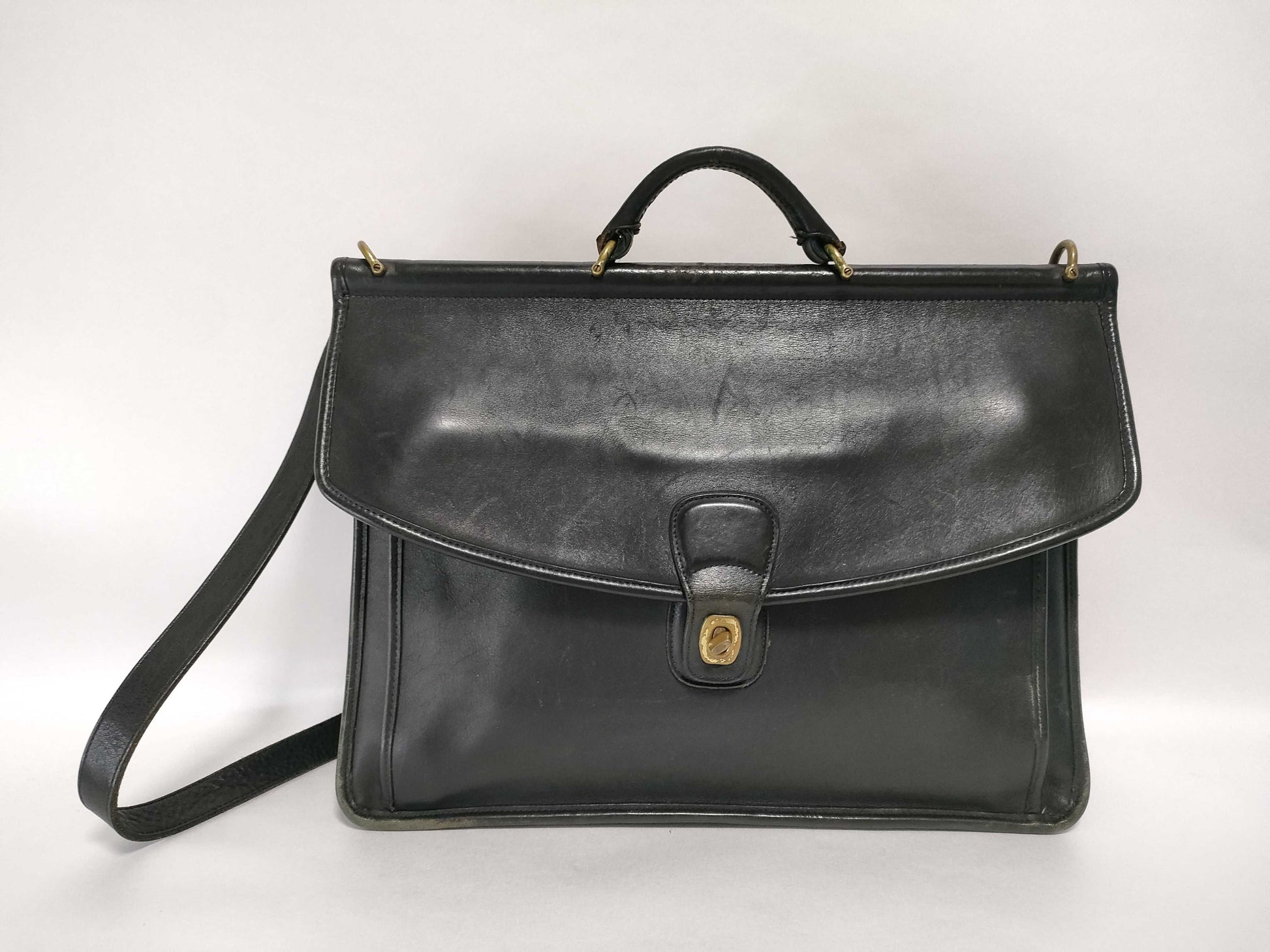 COACH 6972 Coach Business Bag Club Tan Leather Business Bag