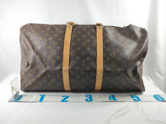 LOUIS VUITTON Monogram Keepall 55 Boston Bag, Monogram Leather, Brown, M41424/FL0999 Boston Bag