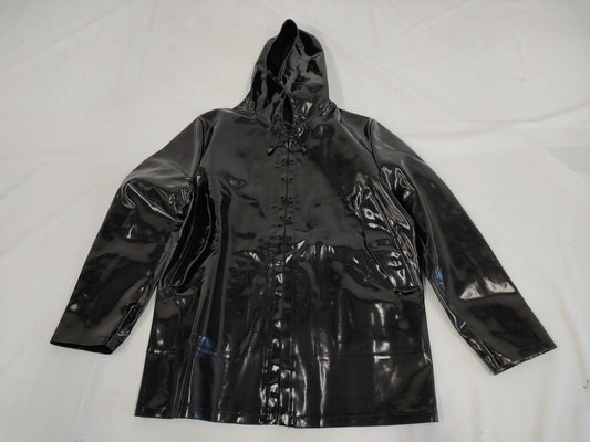 LOUIS VUITTON Louis Vuitton Enamel Hoodie Coat Black 48 Coat