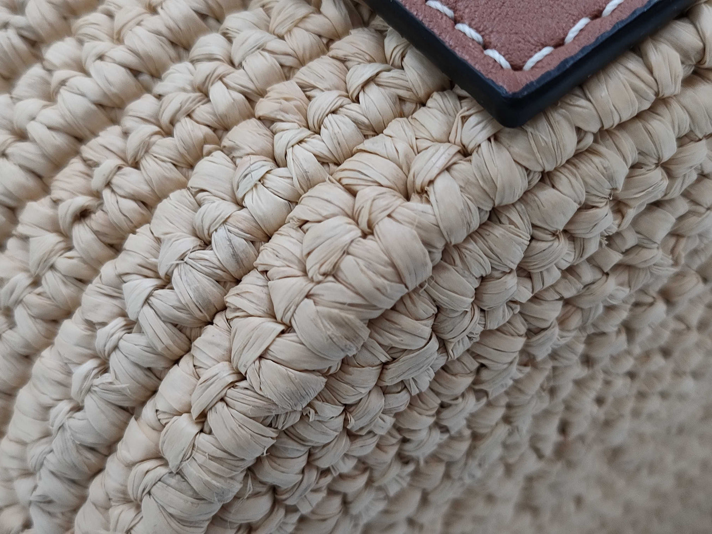 LOEWE Elephant Raffia and Leather Bag