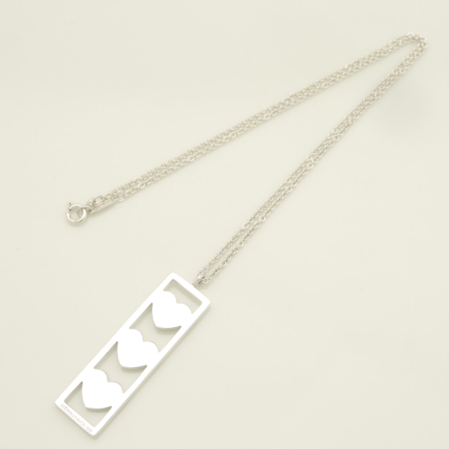 Tiffany&Co. Tiffany&Co. Tiffany&Co. Triple Heart Band Plate Necklace Silver925 SV925 Weight 9.35g Necklace