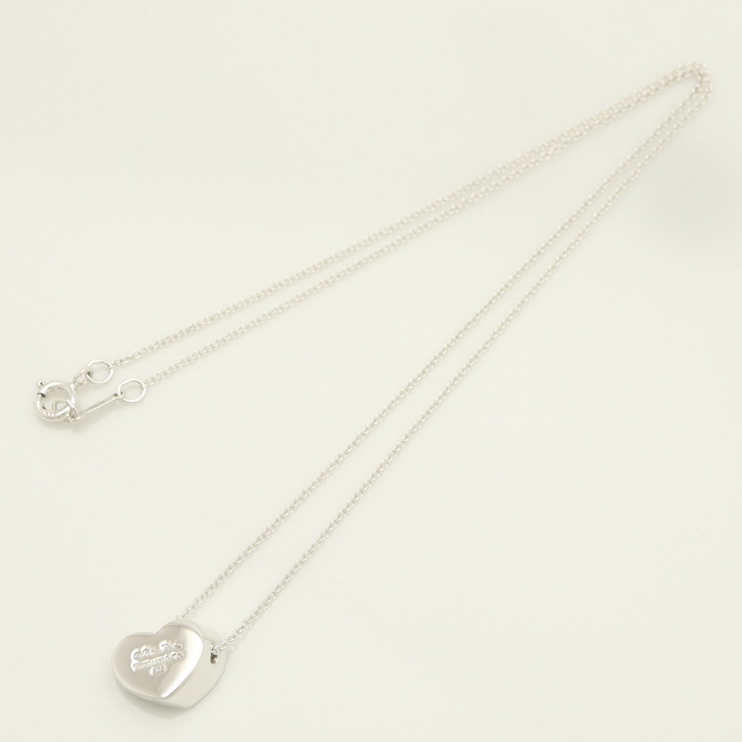 Tiffany&Co. Tiffany&Co. Tiffany&Co. Tiffany&Co. Modern Heart 1P Pink Sapphire Necklace Silver 925 SV925 Weight 4.28g Necklace