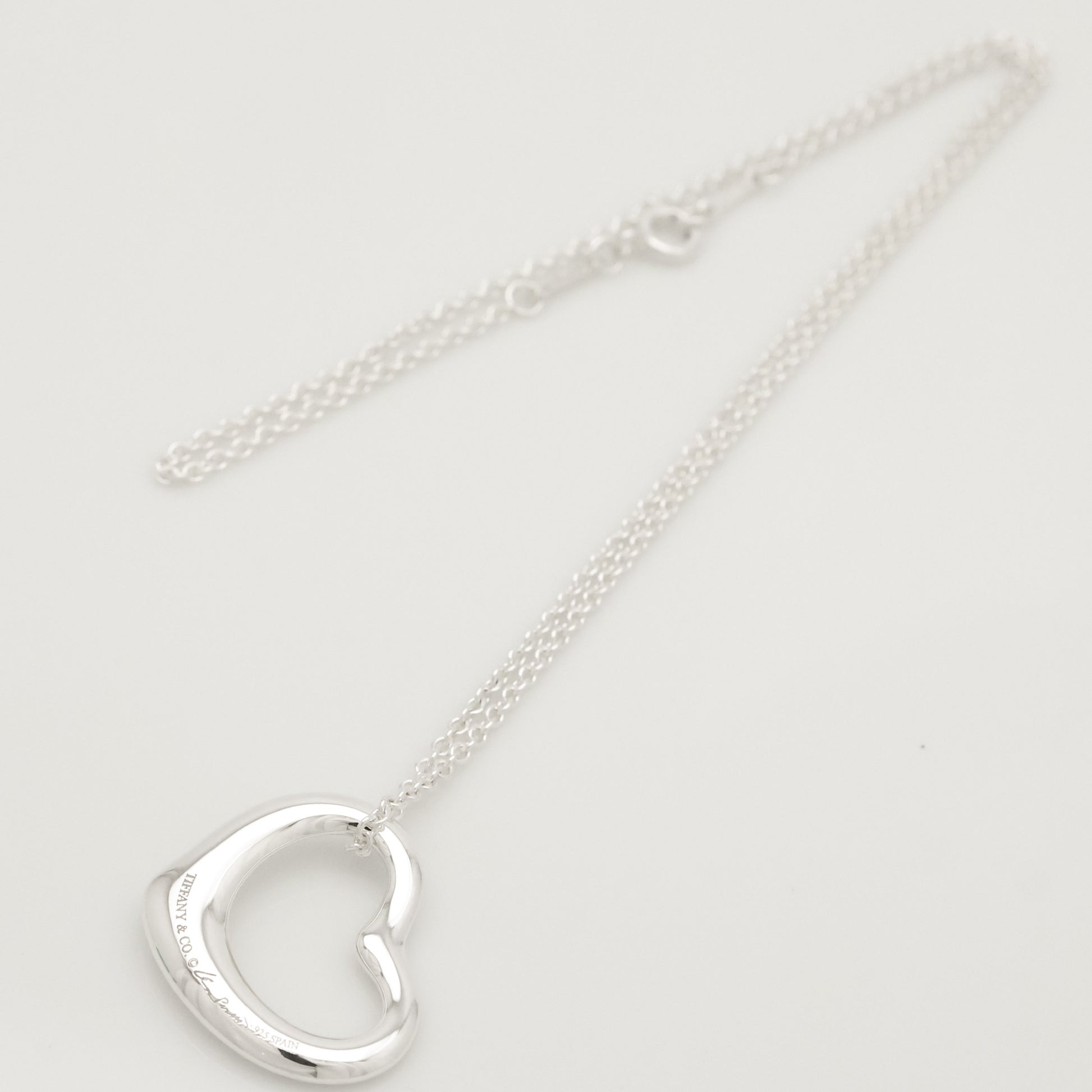 Tiffany&Co. Tiffany&Co. Tiffany&Co. TIFFANY&Co. Open Heart 22mm Elsa Peretti Necklace Silver 925 SV925 Weight 6.65g Necklace