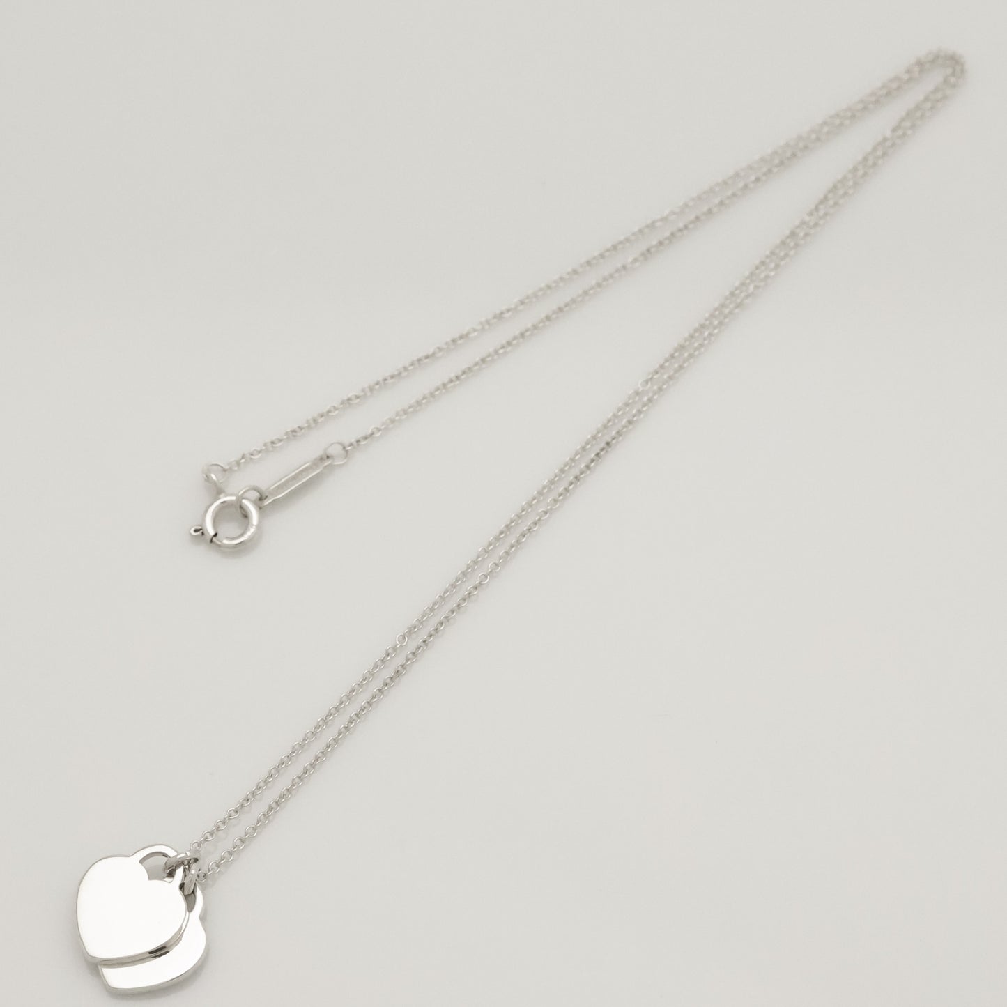 Tiffany&Co. Tiffany&Co. Tiffany&Co. Tiffany&Co. Return to Tiffany Mini Double Heart Tag Necklace Silver 925 SV925 Weight 2.84g Necklace