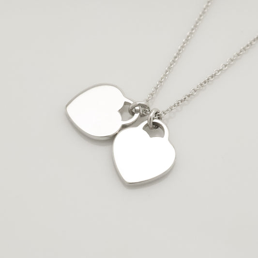 Tiffany&Co. Tiffany&Co. Tiffany&Co. Tiffany&Co. Return to Tiffany Mini Double Heart Tag Necklace Silver 925 SV925 Weight 2.84g Necklace
