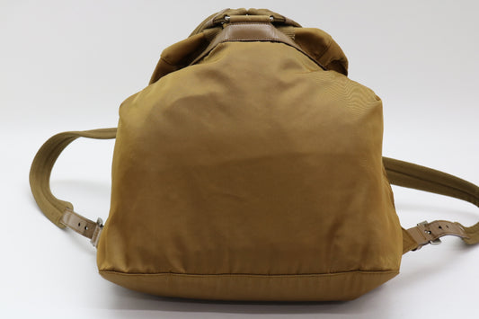 PRADA Nylon Triangle Plate Nylon Leather Backpack