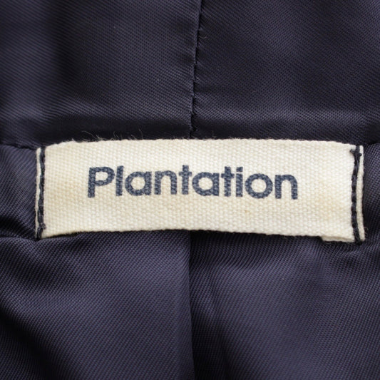 Plantation Wool Knit Border Long Coat PL84FA612 Blue Brown 2 Coats