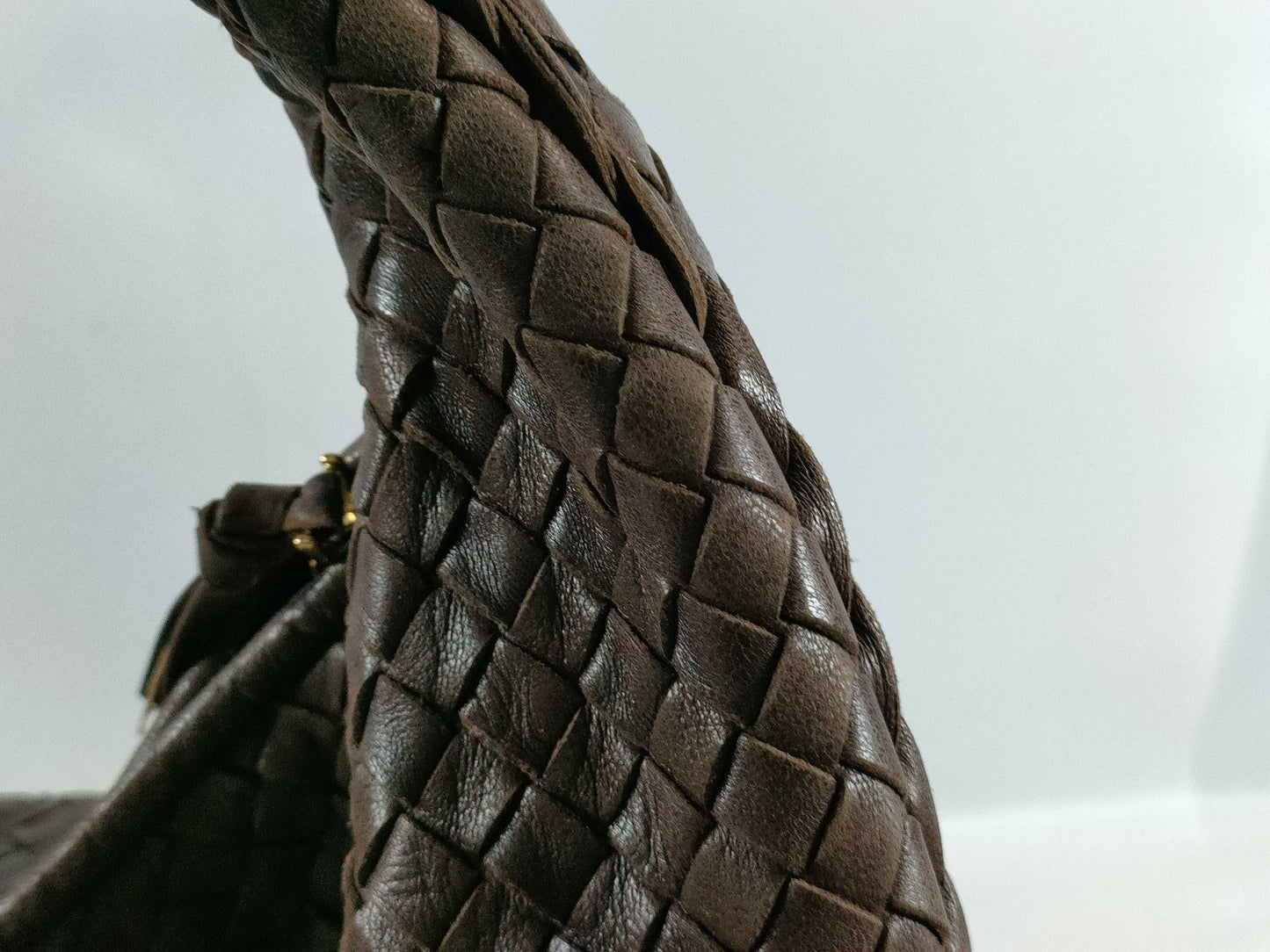 BOTTEGA VENETA Intrecciato Bottega Veneta Hobo Dark Brown Shoulder Bag