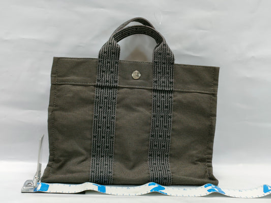 HERMES Air Line PM Canvas Handbag Gray