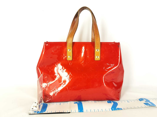 LOUIS VUITTON Vernis Louis Vuitton Tote Bag M91088 Lead PM Vernis Rouge MI1011 Tote Bag