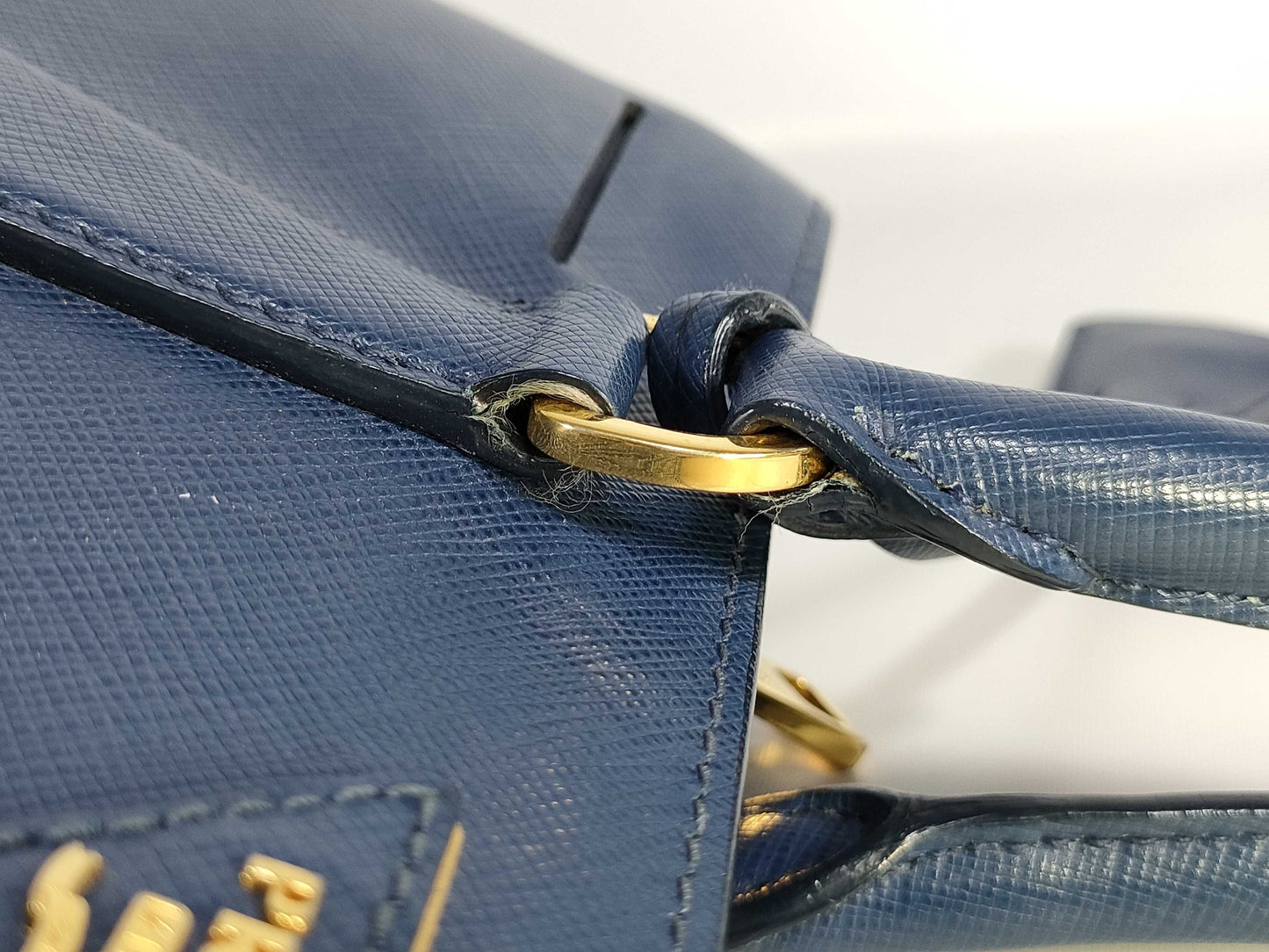 PRADA Prada 2-Way Tote Bag, Galleria, 1BA274, Saffiano Leather, Blue, No Strap, Tote Bag