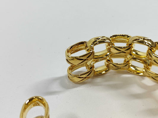 CHANEL Beaded Chain Bangle Engraved 2 3 Bracelets & Bangles