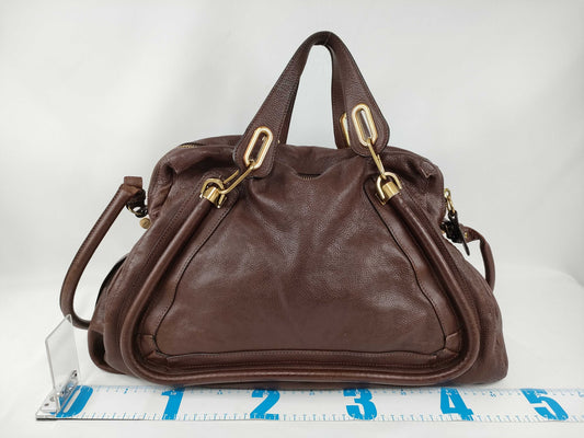 Chloe Paraty Shoulder Bag/Handbag, 2-Way Leather, Brown Shoulder Bag