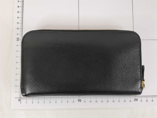 Salvatore Ferragamo Salvatore Ferragamo Round Zip Wallet Black Leather Gancini Wallet