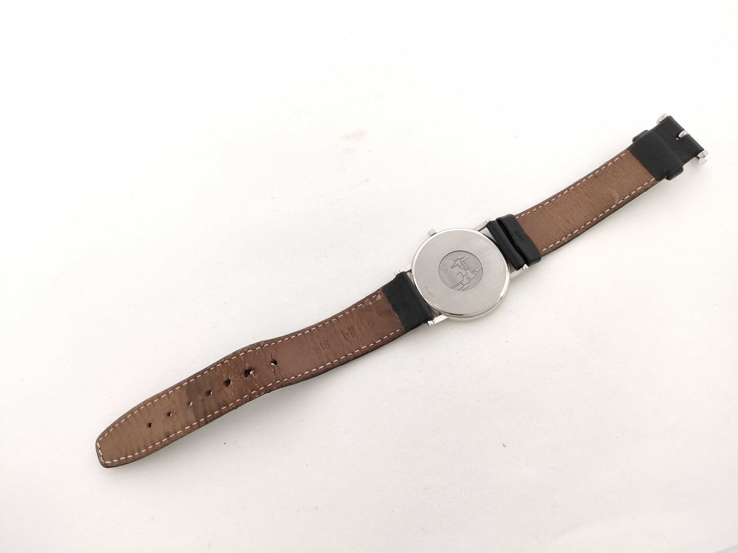 OMEGA De Ville Serial 56148537 Stainless Steel/Leather/QZ White Dial Non-Working/No Operational Guarantee Men's Watch