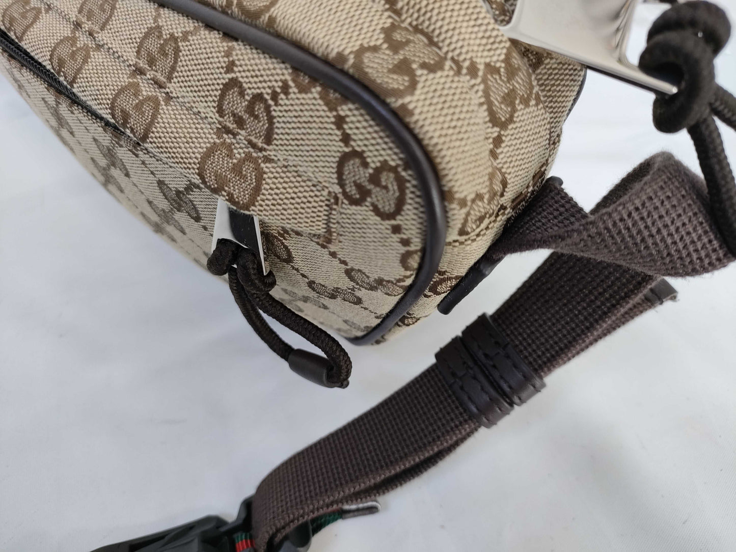 GUCCI GG Canvas Large Sling Bag with Embossed Logo, Waist Bag, 802096, Shoulder Bag