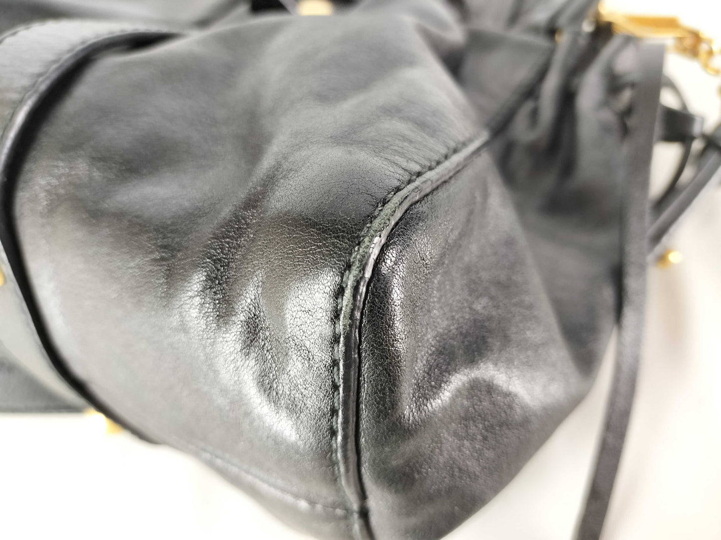 Miu Miu 2-Way Vitello Luxe Black Shoulder Handbag