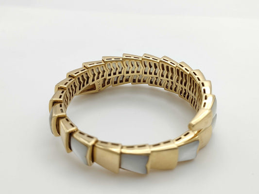 BVLGARI Serpenti Viper L Shell Yellow Gold Au750 58.5g Bracelet/Bangle