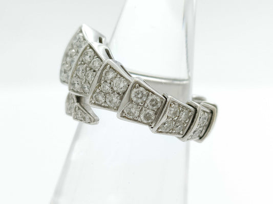 BVLGARI Serpenti Viper S Full Diamond WG Au750 9.2g Ring