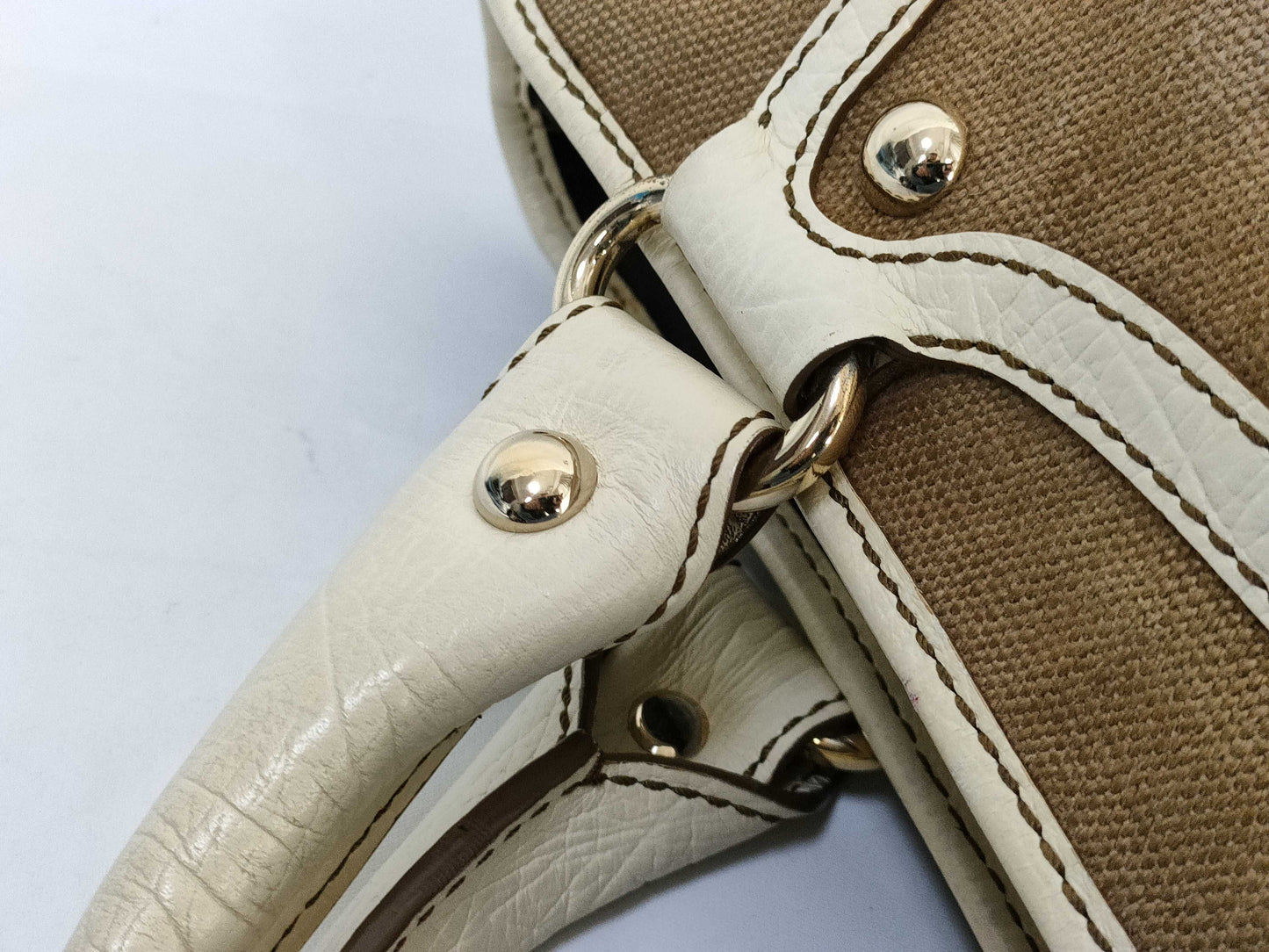 CELINE Boogie Bag Canvas Beige Handbag