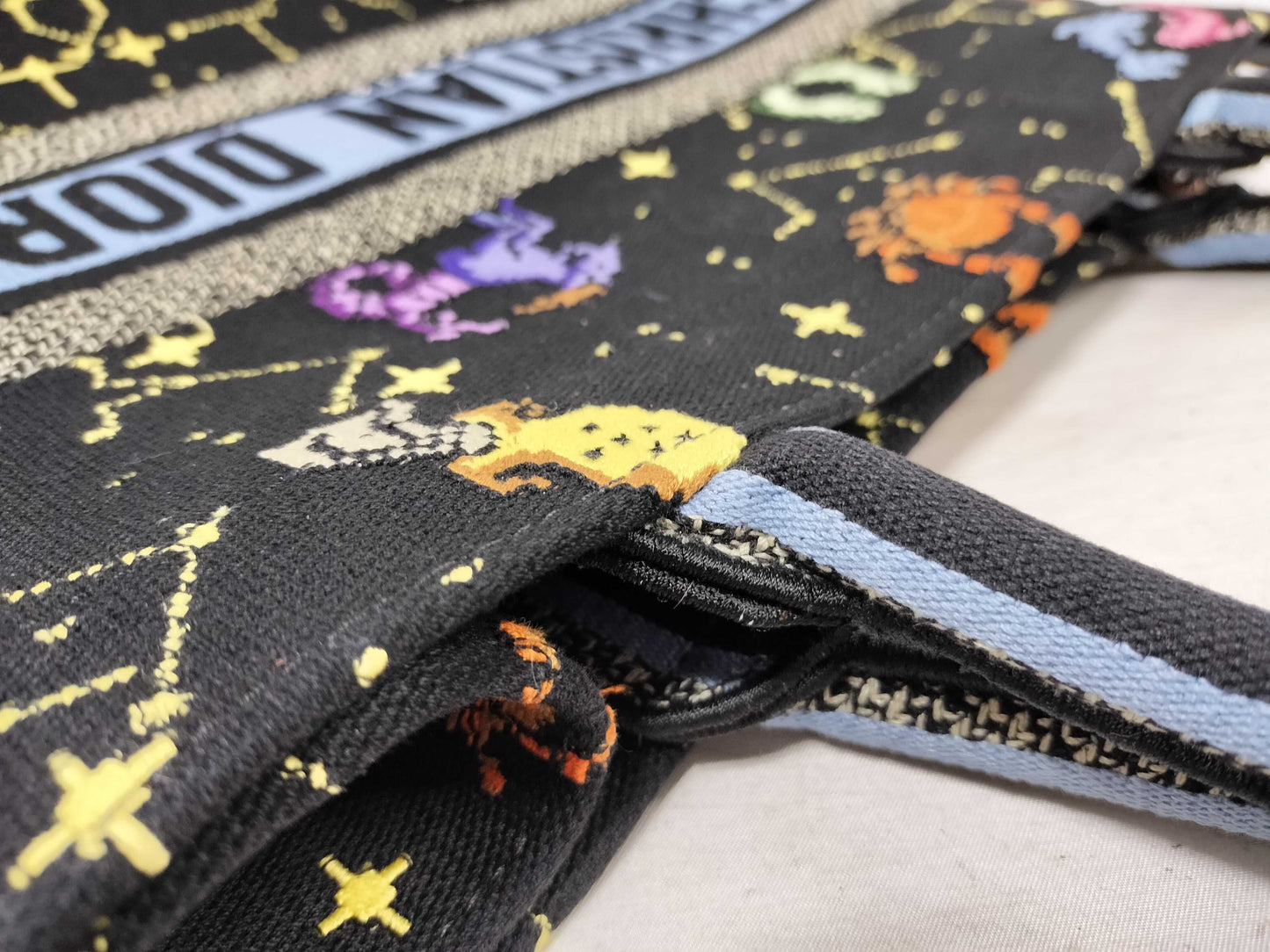 Dior Christian Dior Lucky Motif Book Tote Large Canvas Black Tote Bag