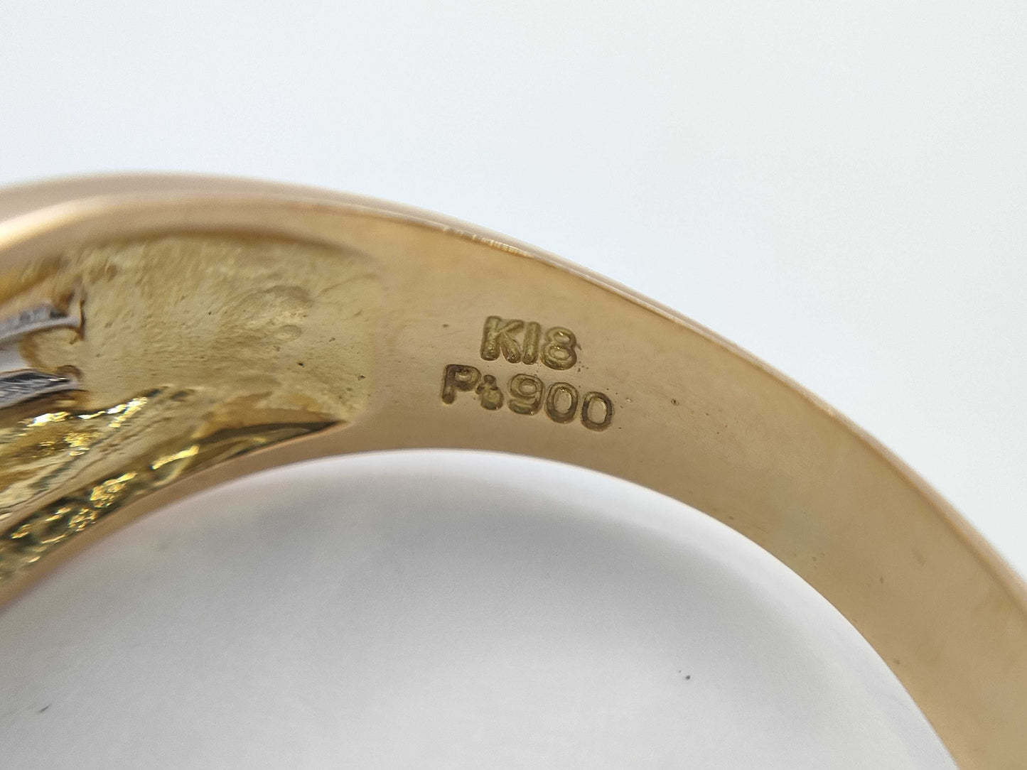 Ruby and Diamond K18/PT900 4.9g Ring