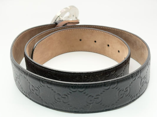 GUCCI Guccissima Gucci 411924 Interlocking G Guccissima Leather Belt 95/38 Brown Belt