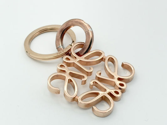 LOEWE Anagram Charm Key Ring Pink Gold Key Case/Key Holder