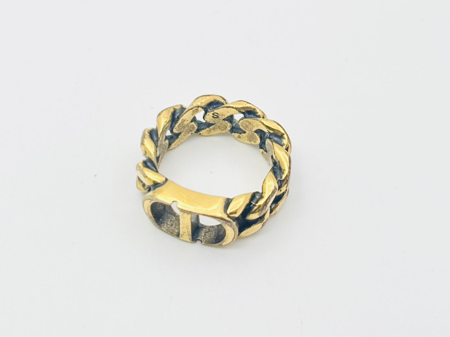 Dior MONTAIGNE30 Montaigne CD Logo Ring #S Aged Gold Ring