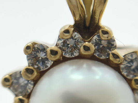 Tiffany & Co. Flower Sun Pearl Necklace, approx. 5.5mm diameter, diamond, 750 yellow gold, 3.0g