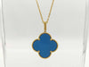 Van Cleef & Arpels Magic Alhambra Blue Agate Necklace in Yellow Gold and Au750, 16.3g