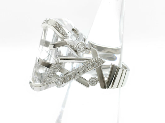CHANEL Element #48 Rutilated Quartz and Diamond Ring, WG 750, 19.6g