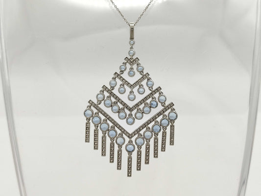 Tiffany & Co. Chandelier Necklace with Aquamarine and Diamonds, PT950, 14.1g