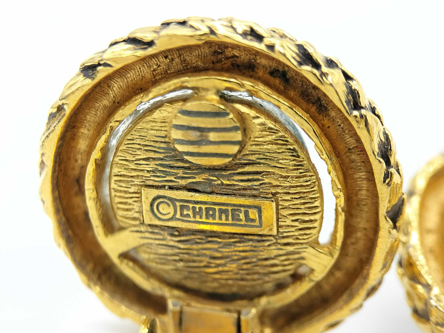 CHANEL Gripoix Color Stone Earrings