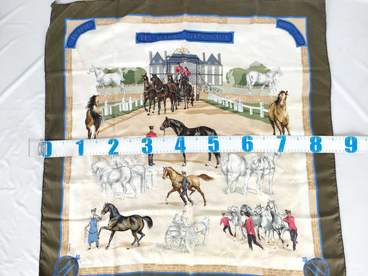 HERMES Carre 90 Silk Scarf Brown Scarf