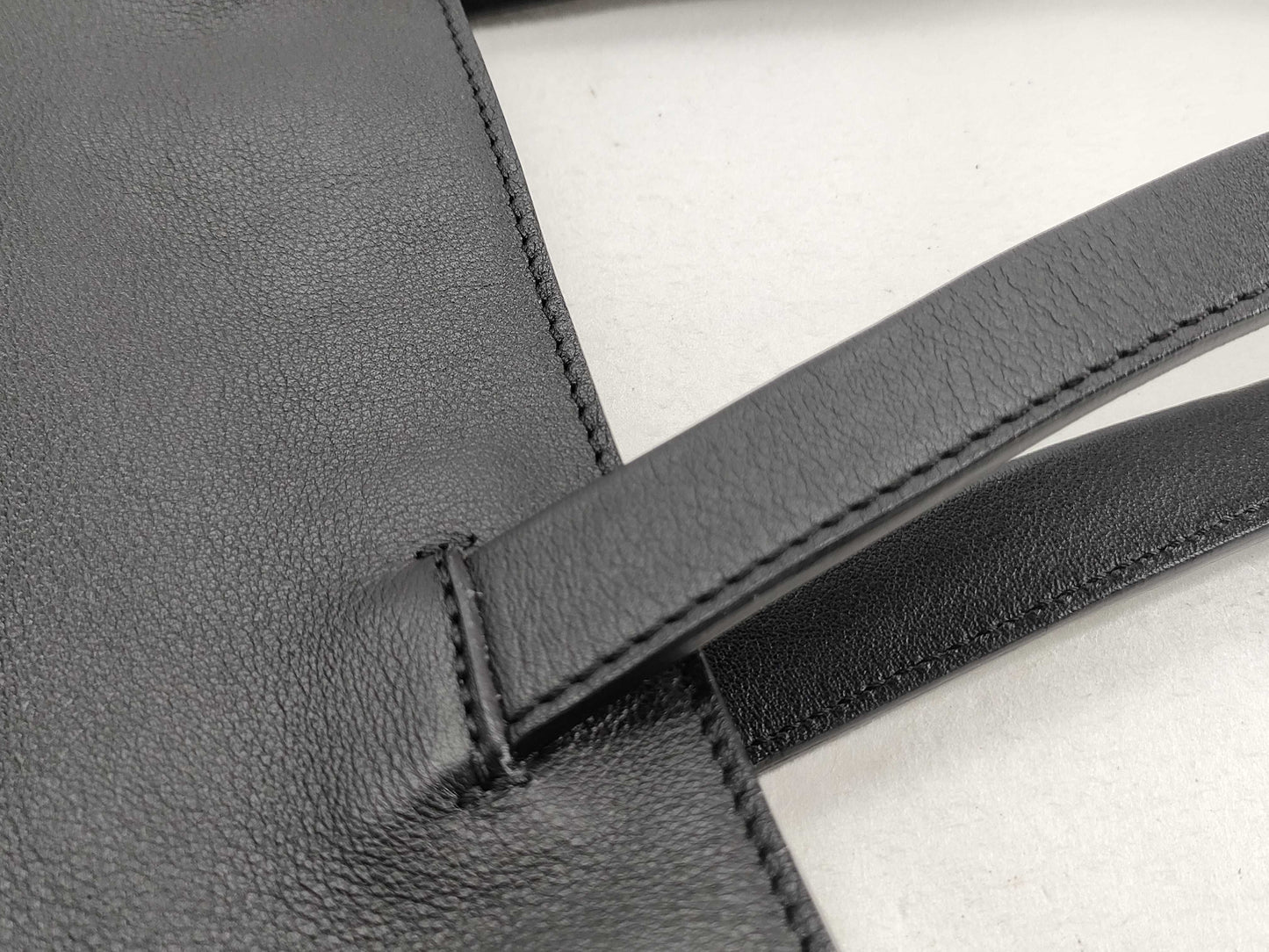 LOEWE Leather East West Anagram Tote Bag in Black